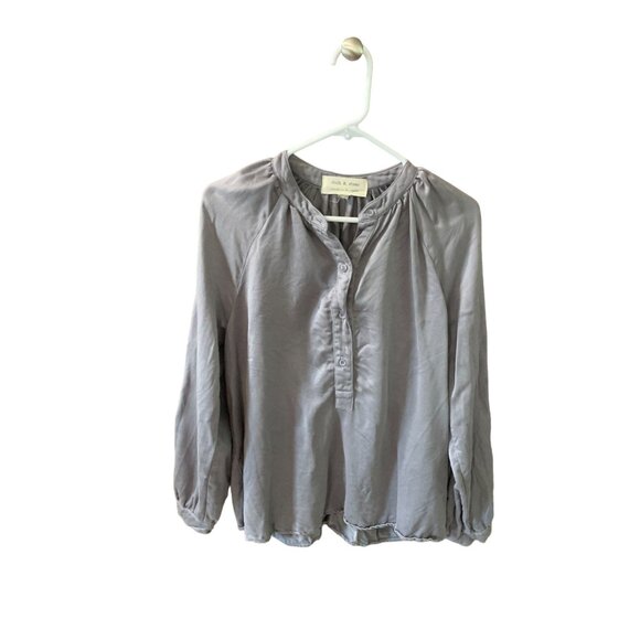 cloth & stone Tops - Clothe and Stone Womens Size Medium Long Sleeve 3/4 Button Shirt Top Gray Tencel